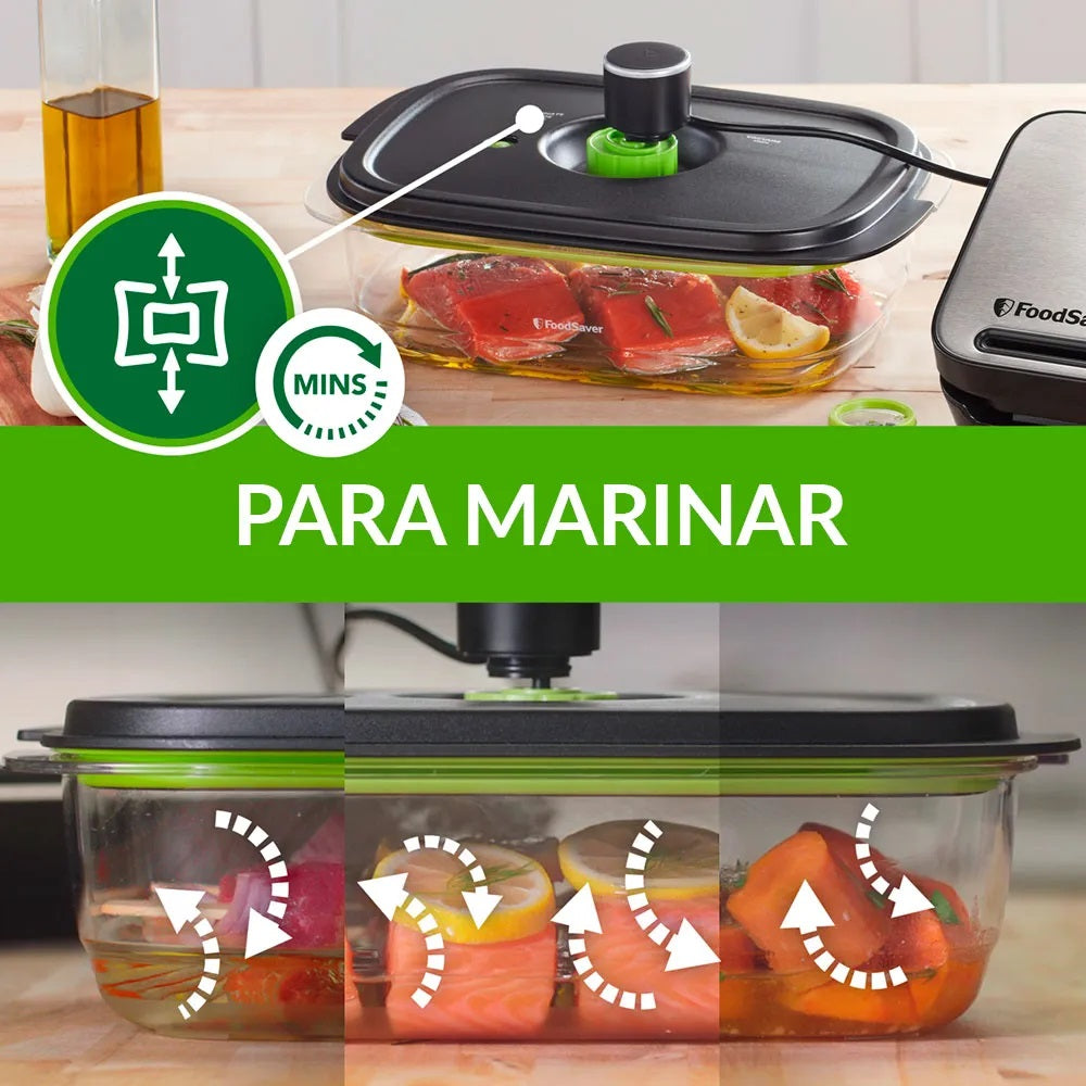 Pack Contenedores FoodSaver con Marinador (700 ml, 1.2 litros y 1.8 litros)