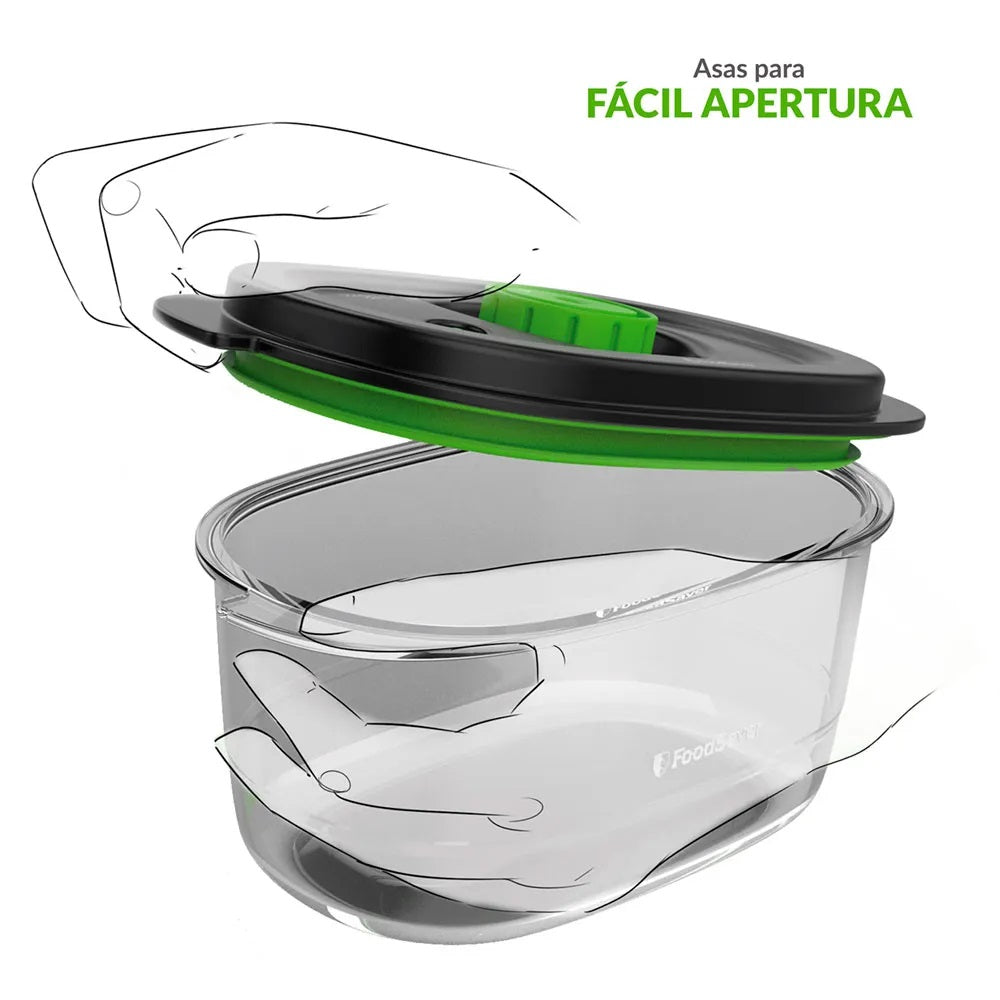 Pack Contenedores FoodSaver con Marinador (700 ml, 1.2 litros y 1.8 litros)