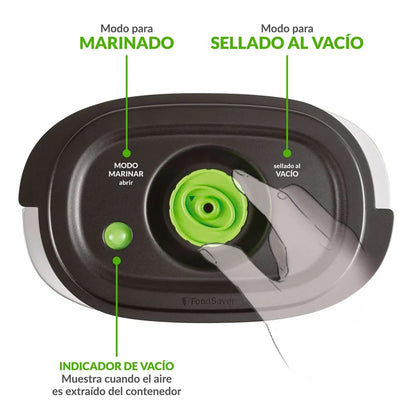 Pack Contenedores FoodSaver con Marinador (700 ml, 1.2 litros y 1.8 litros)